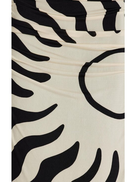 Cala de la Cruz Strapless Maxi Dress M Black & Cream Jersey Ruching - Picture 8 of 10